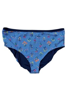 Lands End Botanical Gingham Reversible Bikini Bottom size 24W NWT